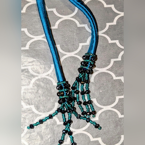 Beautiful Handmade Beaded Columbian thong Bikini. Sz. M. New. Aqua&Emerald. - Picture 9 of 14